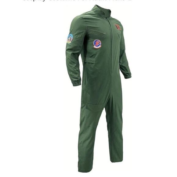 Maverick Flight Pilot Jumpsuit Halloween Cosplay Costume For Adult Mens Medium - Picture 2 of 7